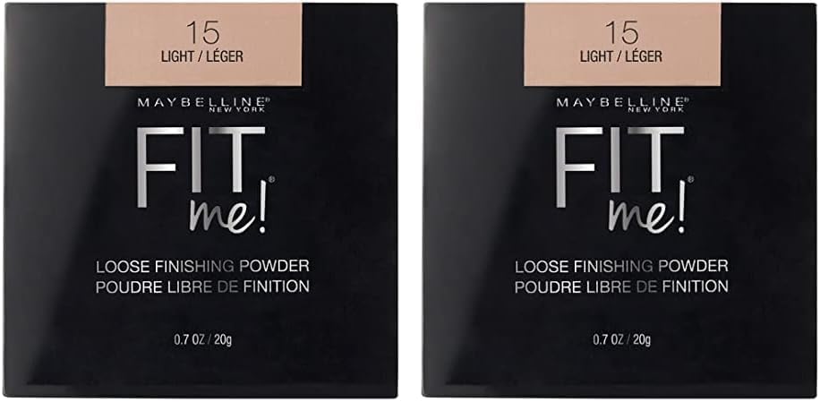 MAYBELLINEFit Me Loose Setting Powder, Face Powder Makeup & Finishing Powder, Light, 1 Count (Pack of 2)
