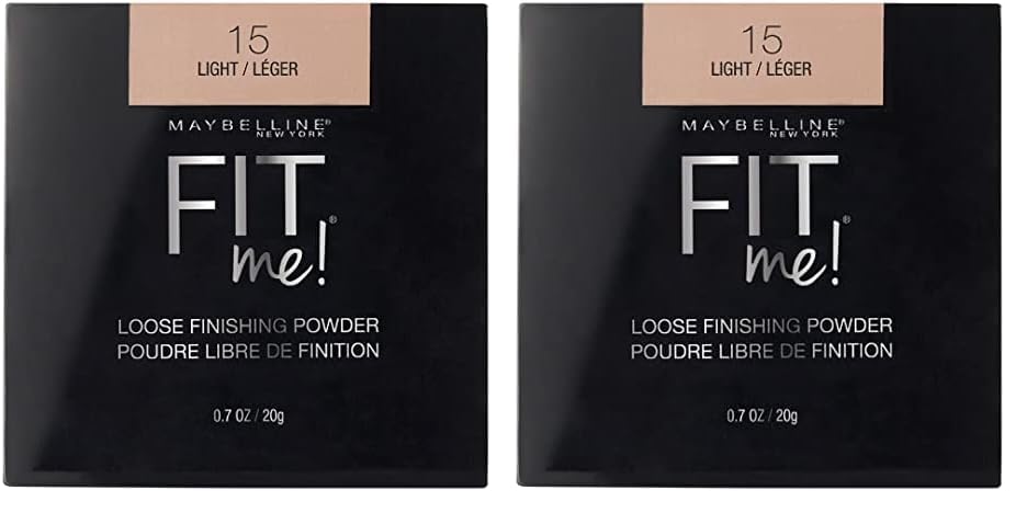 MAYBELLINEFit Me Loose Setting Powder, Face Powder Makeup & Finishing Powder, Light, 1 Count (Pack of 2)