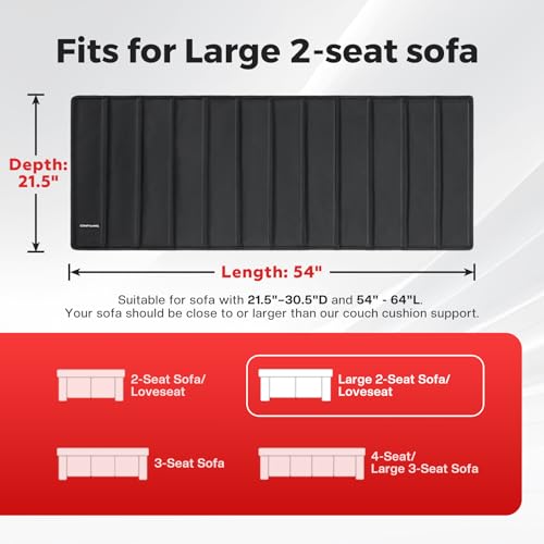 Image of Comfyanno Couch Cushion Support Board, Repairs Sagging Loveseat Sofa, Ready to Use, 21.5 inch x 54 inch, Heavy-Duty Solid Wood Board, Safe Corner, Sinking Couch & Sofa Fix Saver
