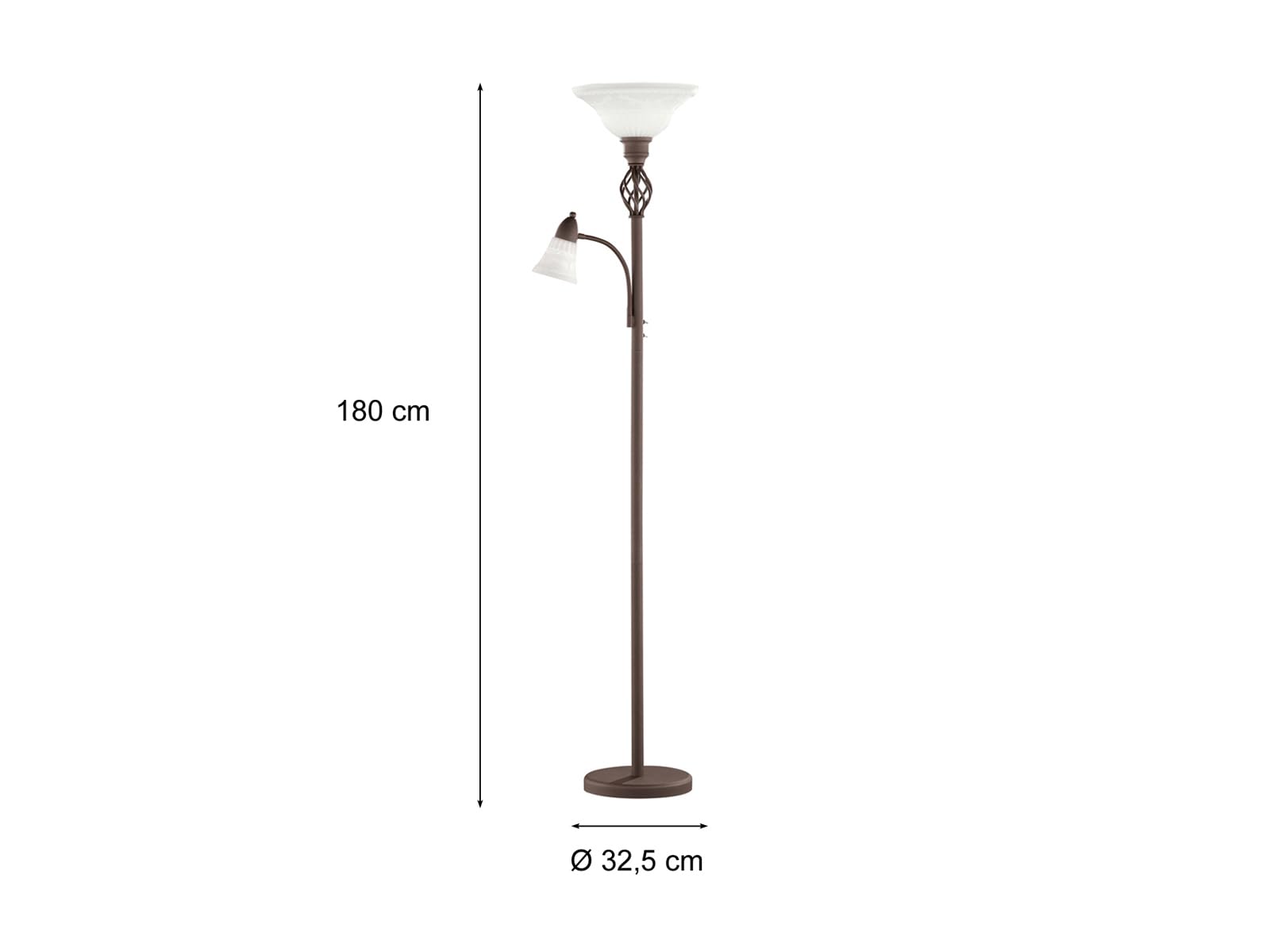 Trio Leuchten 4602021-24 Lampa podłogowa Metal/szkło matowe 40 W E27 Rdza