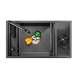 GLETSF Organizadores De Barra Debajo del Fregadero, Organizadores De Cocina De Un Solo Tazón Debajo del Fregadero, Organizadores Rectangulares De Acero Inoxidable Debajo del Fre