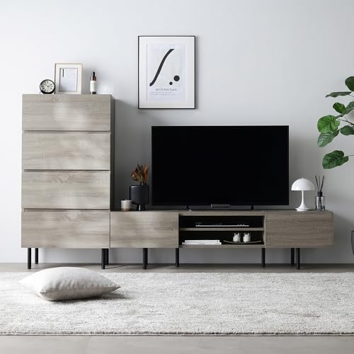 RASIK �e���r�� ���[ 2�_�Z�b�g (�e���r�{�[�h150cm�� + ���C�h�`�F�X�g4�i) �O���[�W�� 55�^ �Ή� ���[�{�[�h �r�t�� ���q�l�g�� Stova �X�g�[���@