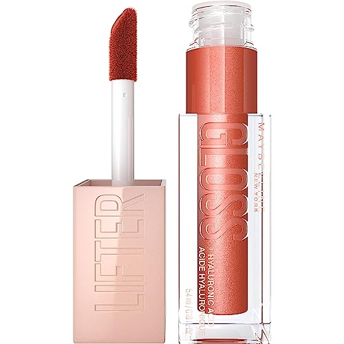 Image of Maybelline Lifter Gloss, Hydrating Lip Gloss with Hyaluronic Acid, High Shine for Plumper Looking Lips, Sand, Rose Neutral, 0.18 Ounce