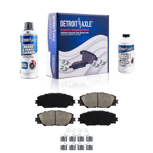 Image of Detroit Axle - 4pc Front Brake Pads for Toyota RAV4 [w /3rd Row Seating] Matrix Mirai Corolla iM Pontiac Vibe Scion tC iM, Ceramic Brake Pads w /Hardware Replacement