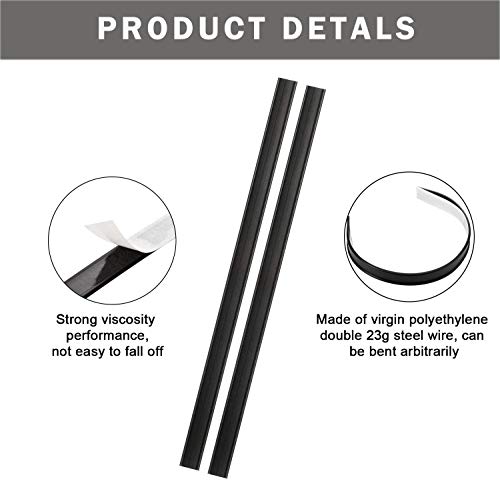Eeoyu 50 Pieces Peel and Stick Tin Ties for Nose Clip Crafts, Coffee Bags, Bread Bags, 5.5 Inch (Black) - Thumbnail 6