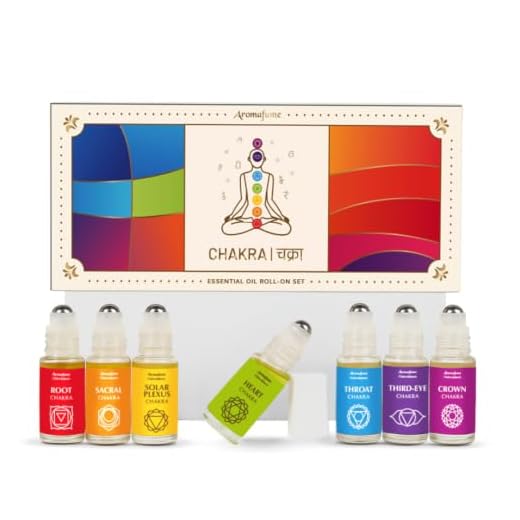 7 Chakra Essential Oil Blend Roll-On Set by Aromafume | 7 x 6ml | 1 x Sahasrara, Ajna, Vishuddha, Anahata, Manipura, Swadhisthana, Muladhara | Yoga, Meditation, Chakra Healing & Alignment