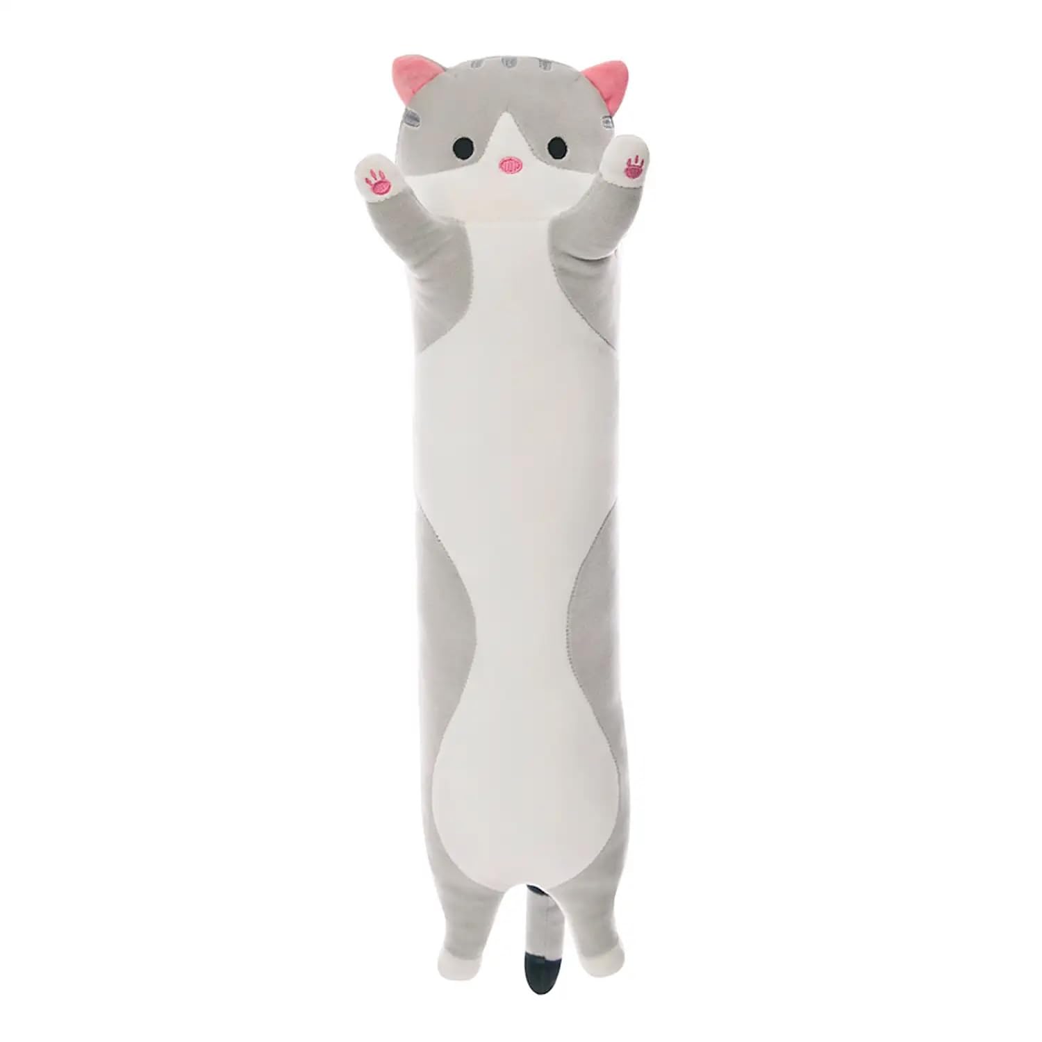 Cute Long Cat Plush Pillow Soft Toy for Kids, Girls & Adults | Ultra Soft Hugging Body Pillow Stuffed Animal for Bed, Sofa, Sleep & Gifting (Grey, 70 CM)-picture-27