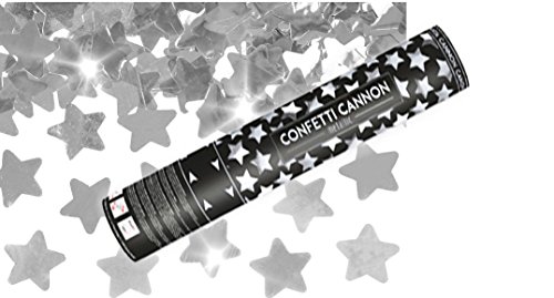 Confeti (10 pieza Fiesta Popper Silberne estrellas Cañón de confeti 40 cm boda - de casa de los corazones® Cover