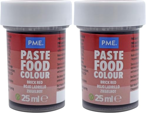 PME Colorante en Pasta Rojo Ladrillo 25 g (Paquete de 2)
