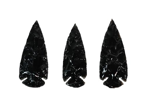 Three (3) Black Obsidian Arrowheads: 3