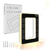 ISUNMEA 6.7 Inch Solar Lighted House Numbers for Outside, Light Up Waterproof LED Address Signs for Houses, Backlit Illuminated Exterior Modern House Numbers Light (0-Black, 6.7IN)