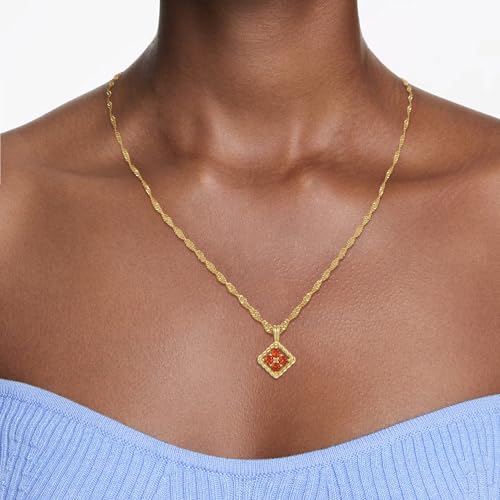 Gold Birthstone Necklace for Women Dainty 18K Gold Plated Diamond Clover Pendant Necklace Non Tarnish Cubic Zirconia Flower Necklaces Birthday Gifts Jewelry for Women Wife Mom Her2