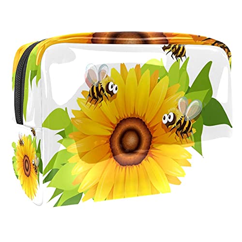 Trousse de maquillage pour femme violette motif floral 18.5cm