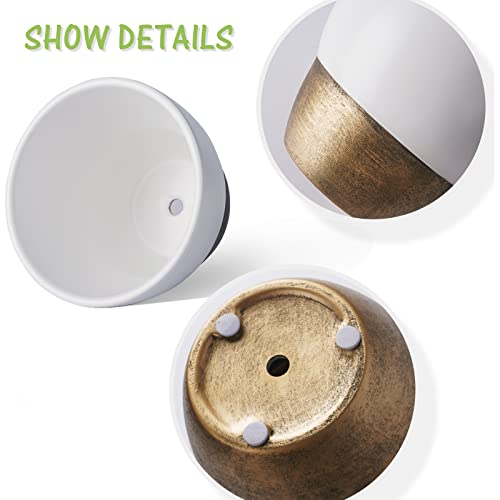 Joyonic White Ceramic Pots For Indoor Plants, 3 Set 4.6/6 / 7 Inch Christmas Plants Pot With Drainage Holes,Nursery Planter Pots For Indoor Plants Vintage Flower Pots For Aloe Vera, Succulents #TOP5