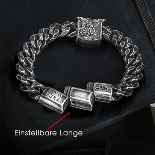 Saint Michael Bracelet Stainless Steel St Michael the Archangel Pendant for Men Religious Gift for Dad Brother Boy Firend4