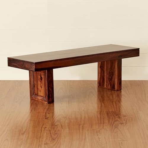 Image of Custom Decor Solid Sheesham Wood Bench for Dining Sets | Multipurpose Bench | for Kitchen Dining Room (Vintage | 57'')