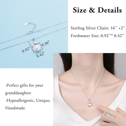 Sereney-Sterling-Silver-Freshwater-Pearl-Necklace-for-Granddaughter-Christmas-Gifts-for-Teen-Girls-Daughter-Necklace-from-Dad-as-Daughter-Baptism-Gifts-Young-Adult-Jewelry-for-Girls-Granddaughter-Gift
