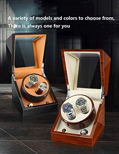 Caricaorologi per 2 Orologi, Vernice per Pianoforte di Lusso, Shaker Giapponese antimagnetico, Ultra Silenzioso, Luce atmosferica a LED, Nero+Fibra di Carbonio,2+0