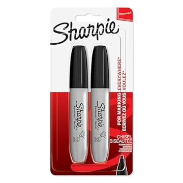 Sharpie Permanent Markers | Chisel Tip | Black | 2 Count