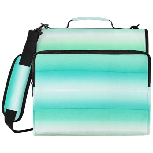 Classeur 3 anneaux à bandoulière turquoise pour vos cours et projets nomades