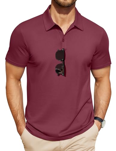 COOFANDY Mens Polo Shirts Performance Short Sleeve Collared Golf T-Shirts
