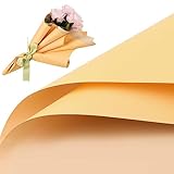 LUTER 20 Sheets Flower Wrapping Paper, 22.8x22.8 inch/58x58cm Floral Bouquet Wrapping Paper Double Sided Color Flower Packing Paper for Wedding Graduation Valentine's Day(Champagne & Milk Tea Color)