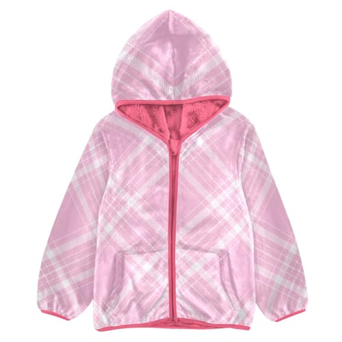 Buffalo Plaid Tartan Check Scotland Pink Sherpa Fleece Girls