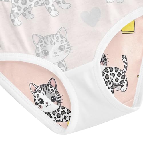 Cute Black White Leopard Kittens Kids Underwear Girls, Toddler Panties, Cotton Girls Underwear, 2–8 Years4