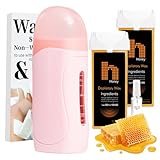 Waxpro Roll On Wax Kit for Women - Easy to Use - At-Home Hair Removal for Body (Arms & Legs) with 2 Wax Roller Cartridges & 50 Strips (Yellow)