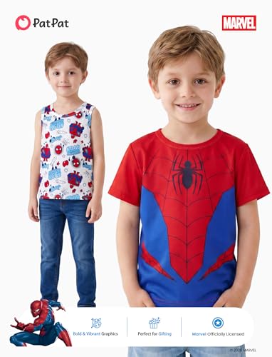 Image of Disney Marvel Spiderman Cars Stitch Star Wars Mickey Boy /Girl T-Shirt&Tank Top Set 2Pcs Short&Sleeveless Shirt Kid Cloth 2-9Y