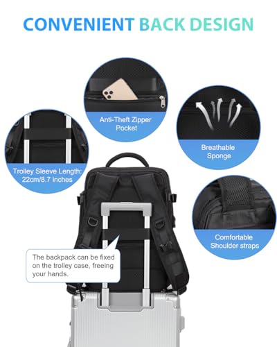 Image of PALAY Laptop Backpack 20L-35L Flight-approved Luggage Shoulder Backpack Dual Handle Design Anti-scratch Travel Backpack Stylish Backpack Women Business Backpack, Pink
