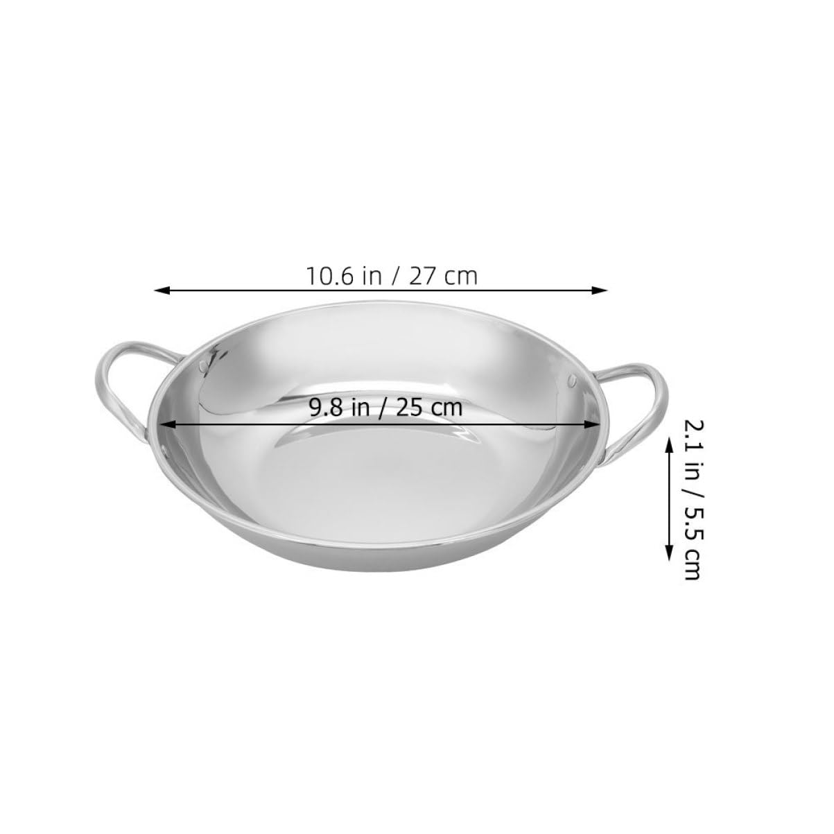 Homoyoyo Double Handle Small Hot Pot Lightweight Cooking Pot for Home Restaurant Camping Rapid Heating