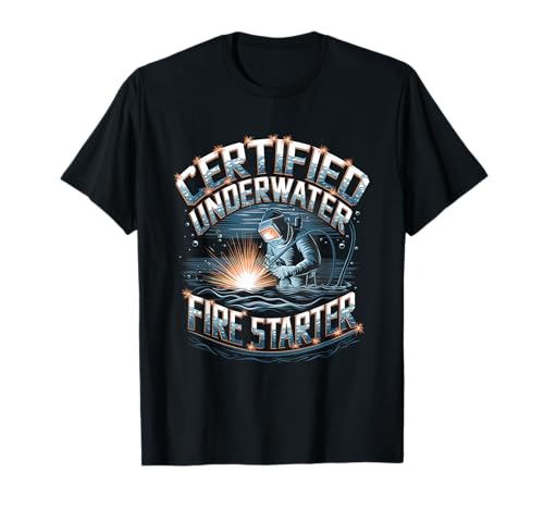 Soldador subacuático certificado del arrancador del fuego subacuático Camiseta