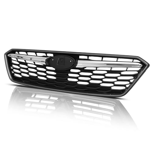 CZCJGD Front Bumper Upper Grille Compatible with Subaru Impreza 2017 2018 2019, Polished Chrome, OEM Style