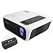 Mini Projecteur de Cinéma 1080P Projecteur Domestique Full HD Smart LED Lecteur Vidéo Multimédia à Domicile Durée de Vie de la Lampe LED, Compatible avec la Clé TV, Jeux Vidéo T8 100-240V(Prise UE)