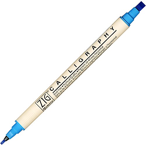 Stylo calligraphie Zig Memory System bleu clair avec encre pigmentée résistante