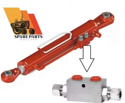 Spare Parts Holland - Double Pilot Operated Check Valve - 12mm Pipe Size with 3/8 Inch Connection - Zinc-Plated V0110 Hydraulic Control Valve - 380 Bar Maximum Pressure Rated Safety Valve