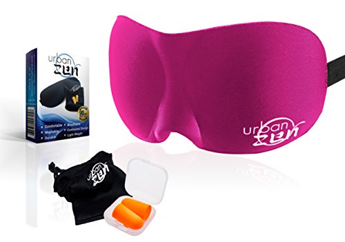 Urban Zen - Premium Sleeping Mask - Ultra Comfortable Face Contoured Model with Ear Plugs & Travel Pouch