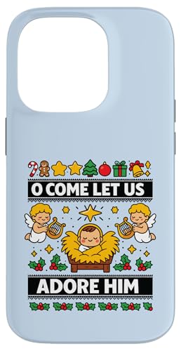 O Come Let Us Adore Him Baby Jesus �L���X�g�~�a �N���X�}�X �X�}�z�P�[�X iPhone 14 Pro �p