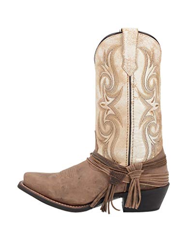 Laredo Womens Myra Cowboy Boots Leather Sand/White 8 W3