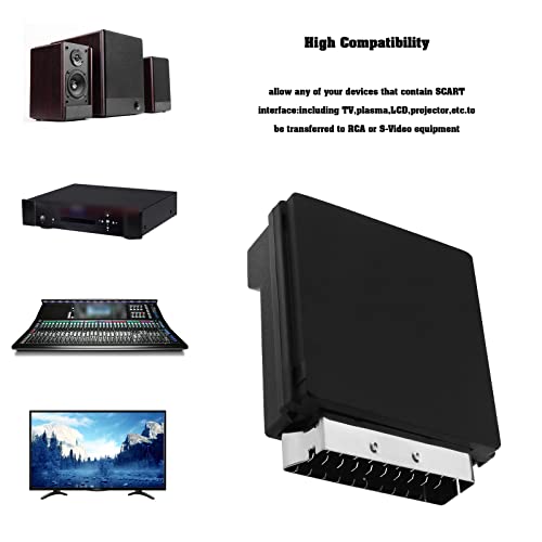 SG Store SCART to 3 RCA S-Video Adapter IN OUT Scart Male to Scart Female S-Video 3 RCA Audio Adapter Converter for CD Players Satellite Receivers Cordless Phones - Image 3
