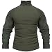 Memoryee Herren Military Tactical Army Combat Langarmhemd Slim Fit T-Shirt mit 1/4 Reißverschluss und Taschen/Green/L