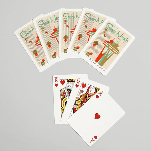 Baraja de poker con diseño The Space Needle, 52 cartas miniatura 7