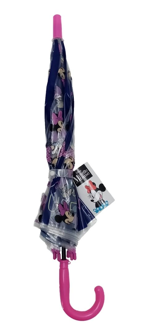 MINNIE MOUSE NAIVE - Ombrello a cupola manuale, 8 pannelli, aste metalliche, comodo e versatile, qualità e resistenza, 43 cm, materiale poliestere, rosa chiaro, M, Casual