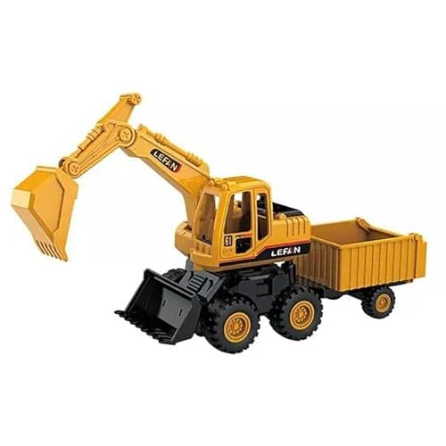 Image of Excavator Toy for Kids - 360 Degree Rotating Construction Vehicles for Kids | Fun Pull Back and Go Playset