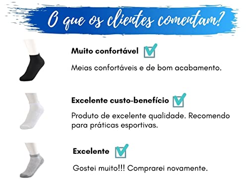 Kit 30 Meias Soquete Cano Curto Baixo Masculina Feminina (Único, Sortido)