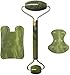 Gua Sha Massage Tool Natural Jade Roller Massager Narzędzie do podnoszenia twarzy Zestaw do masażu Guasha (Kolor: 3 sztuk typu C) GINOLEI (Color : 3pcs Type C)
