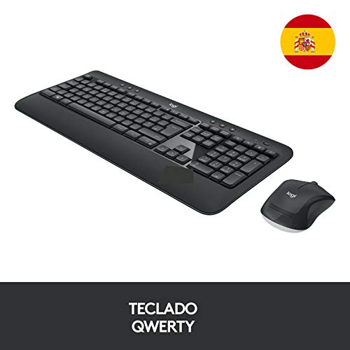 Logitech MK540 Combo Clavier et Souris Sans Fil, Clavier QWERTY Espagnol - Noir