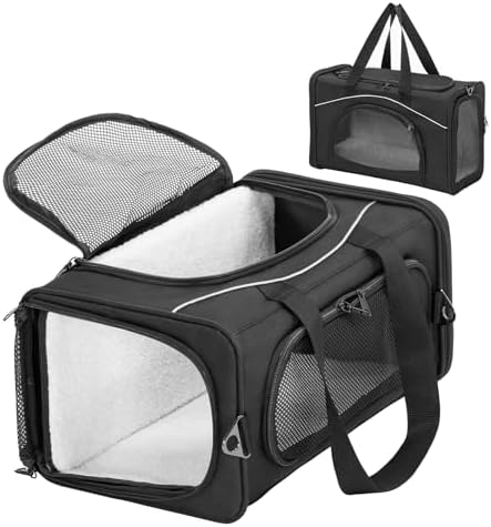 Petsfit Transportador para gatos aprobado por aerolíneas, 18 x 9 ...