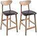 Tabourets RéGlables Chaises De Bar De Compt Petit-déjeuner Cuisine Counter Barstools Ensemble de 2, Siège à barres de haut en bois, Bistrot Cafe Bar Chaises, Hauteur Ajustable assise 63cm Siège de pub